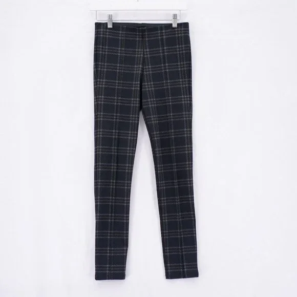 Sanctuary x Anthropologie Gray Black Brown Plaid Dress Pants XS 27 / 27.5 Polyes - Picture 1 of 8